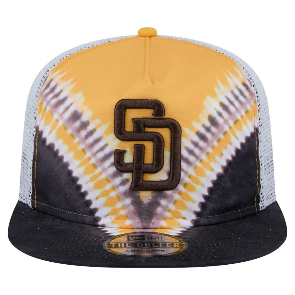 San Diego Padres New Era Tie-Dye Golfer Trucker Adjustable Hat