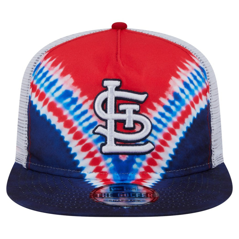 St. Louis Cardinals New Era Tie-Dye Golfer Trucker Adjustable Hat