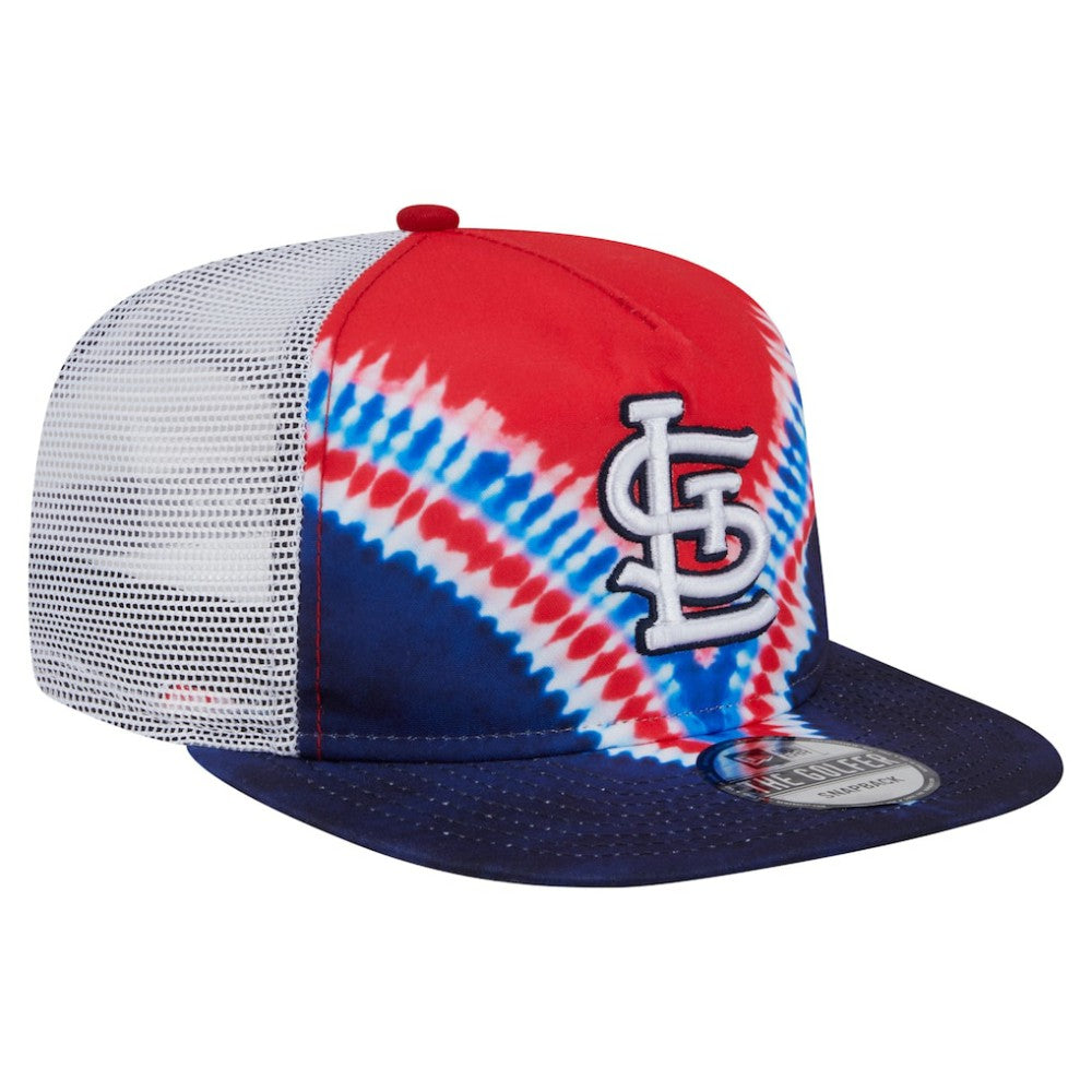 St. Louis Cardinals New Era Tie-Dye Golfer Trucker Adjustable Hat