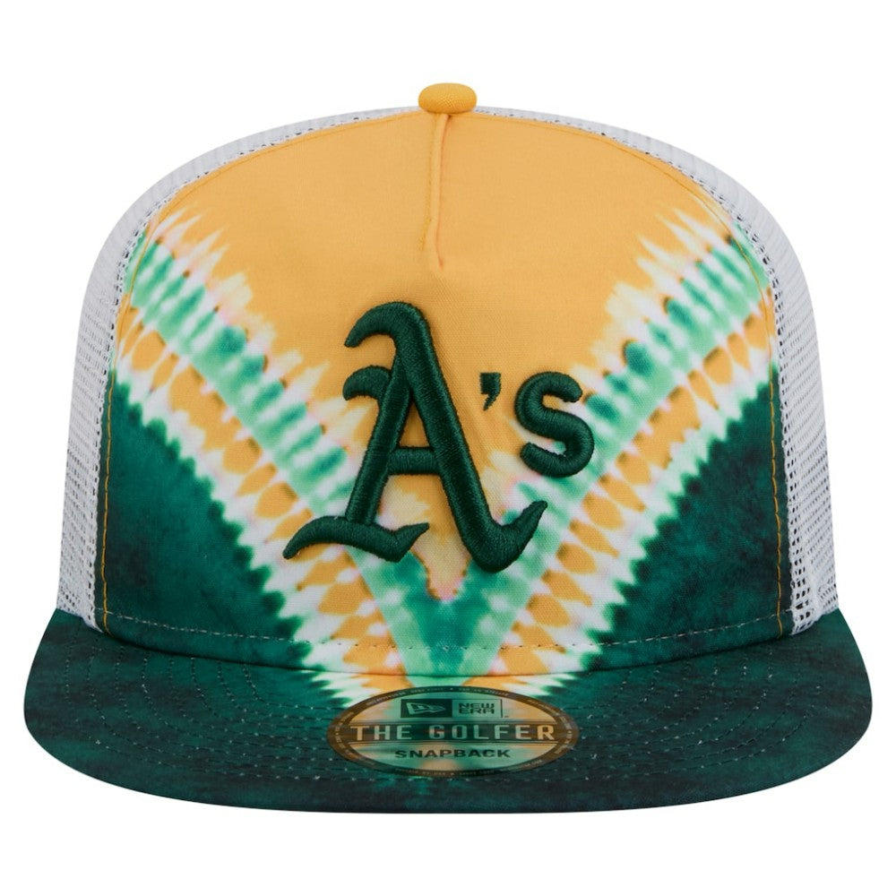 Athletics New Era Tie-Dye Golfer Trucker Adjustable Hat