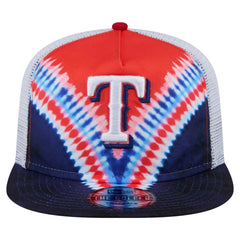 Texas Rangers New Era Tie-Dye Golfer Trucker Adjustable Hat