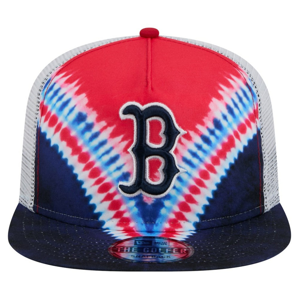 Boston Red Sox New Era Tie-Dye Golfer Trucker Adjustable Hat