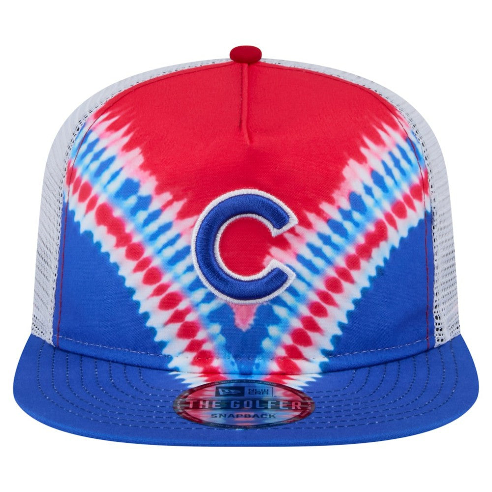 Chicago Cubs New Era Tie-Dye Golfer Trucker Adjustable Hat