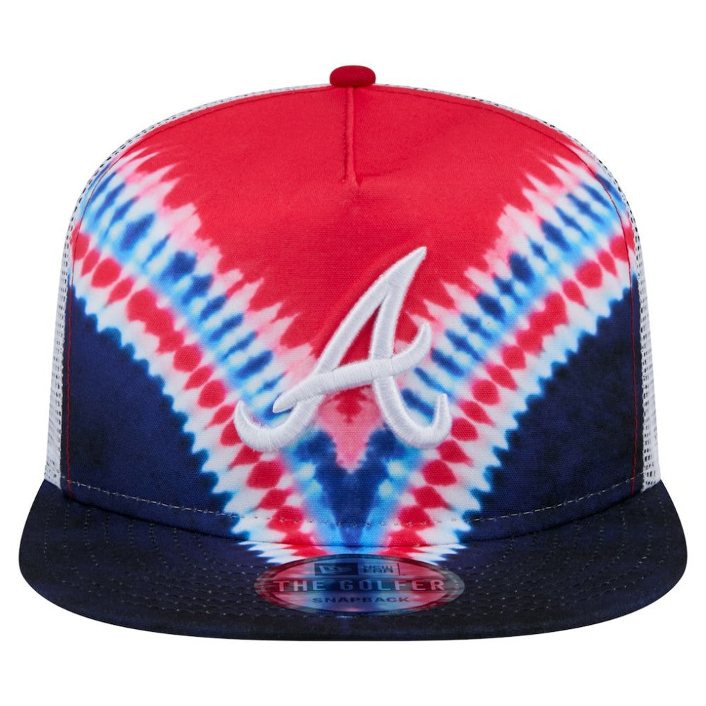 Atlanta Braves New Era Tie-Dye Golfer Trucker Adjustable Hat
