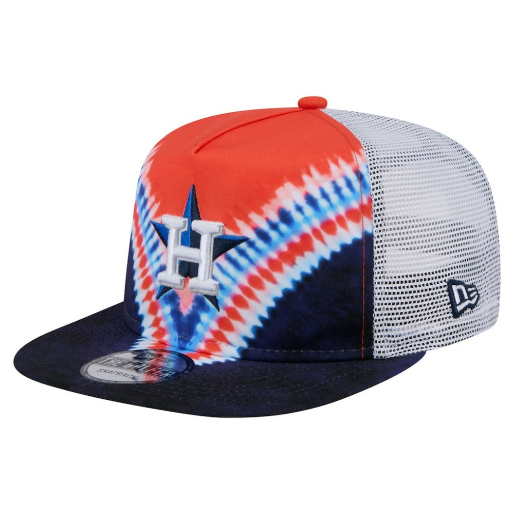 Houston Astros New Era Tie-Dye Golfer Trucker Adjustable Hat