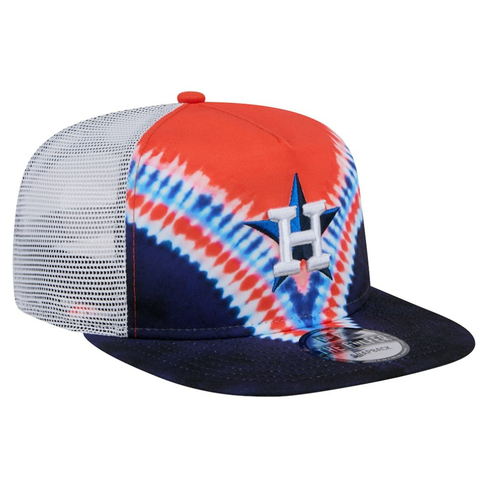 Houston Astros New Era Tie-Dye Golfer Trucker Adjustable Hat