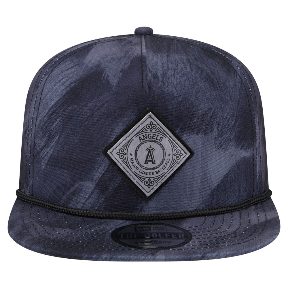 Navy Los Angeles Angels New Era Printed Golfer Snapback Hat