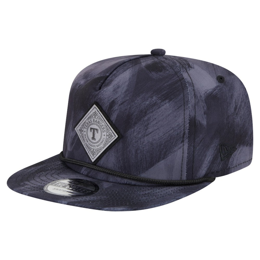 Navy Texas Rangers New Era Printed Golfer Snapback Hat
