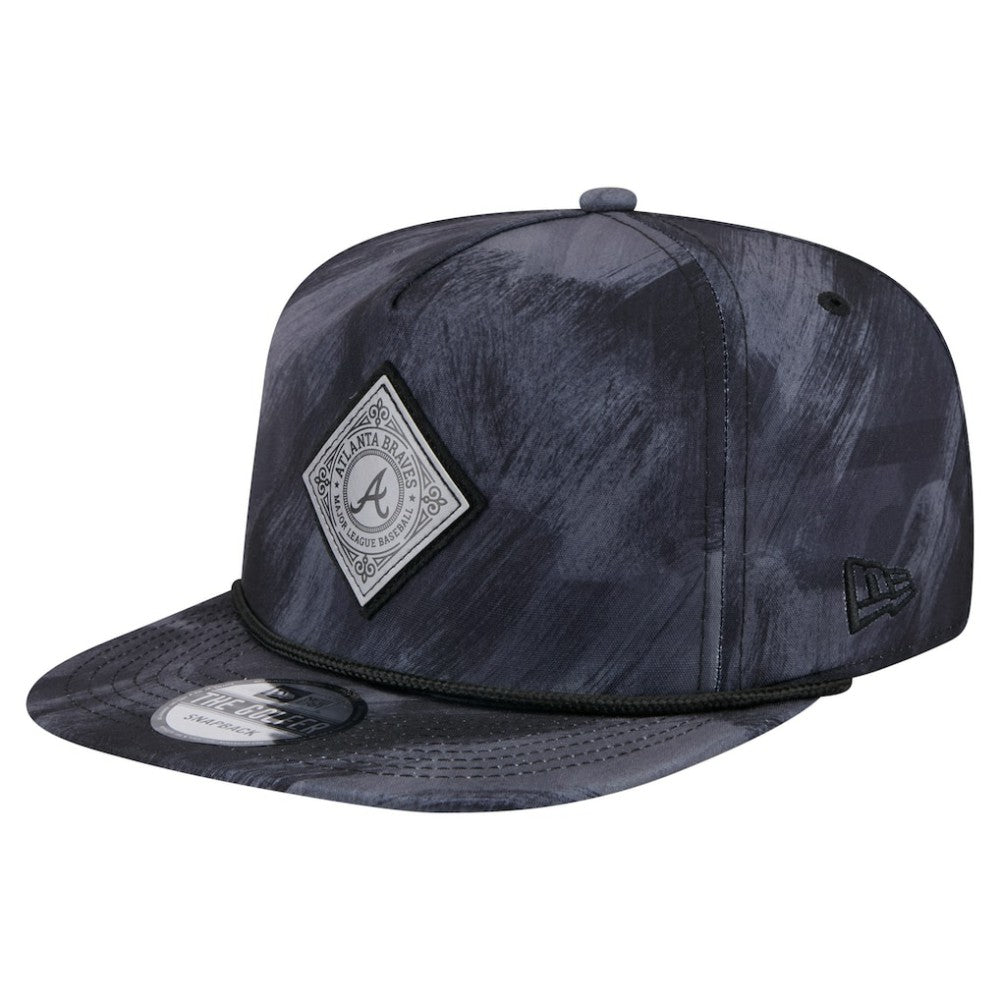 Navy Atlanta Braves New Era Printed Golfer Snapback Hat
