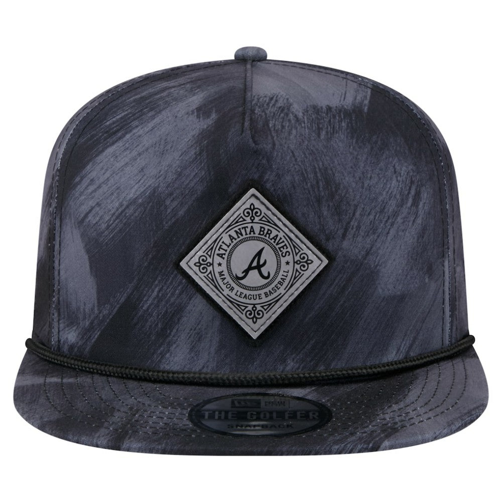 Navy Atlanta Braves New Era Printed Golfer Snapback Hat