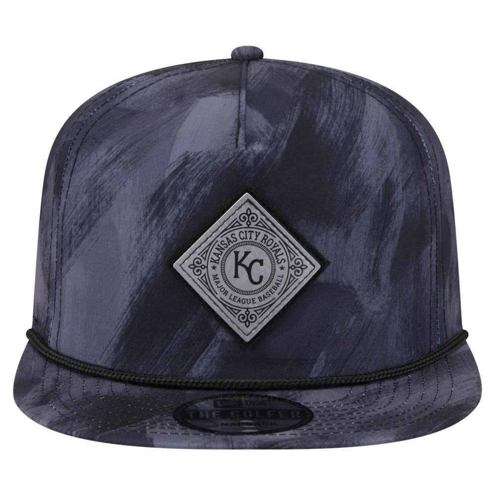Navy Kansas City Royals New Era Printed Golfer Snapback Hat