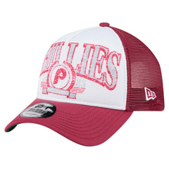 Red Philadelphia Phillies New Era Distressed 9FORTY A-Frame Adjustable Trucker Hat