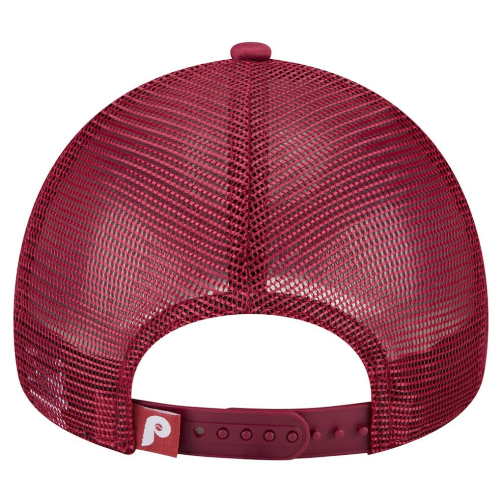 Red Philadelphia Phillies New Era Distressed 9FORTY A-Frame Adjustable Trucker Hat