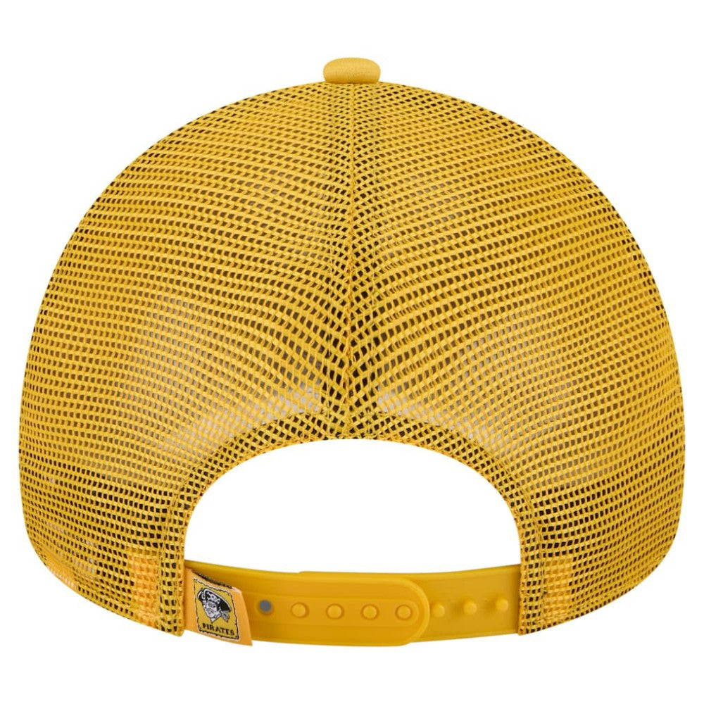 White/Gold Pittsburgh Pirates New Era Distressed 9FORTY A-Frame Adjustable Trucker Hat