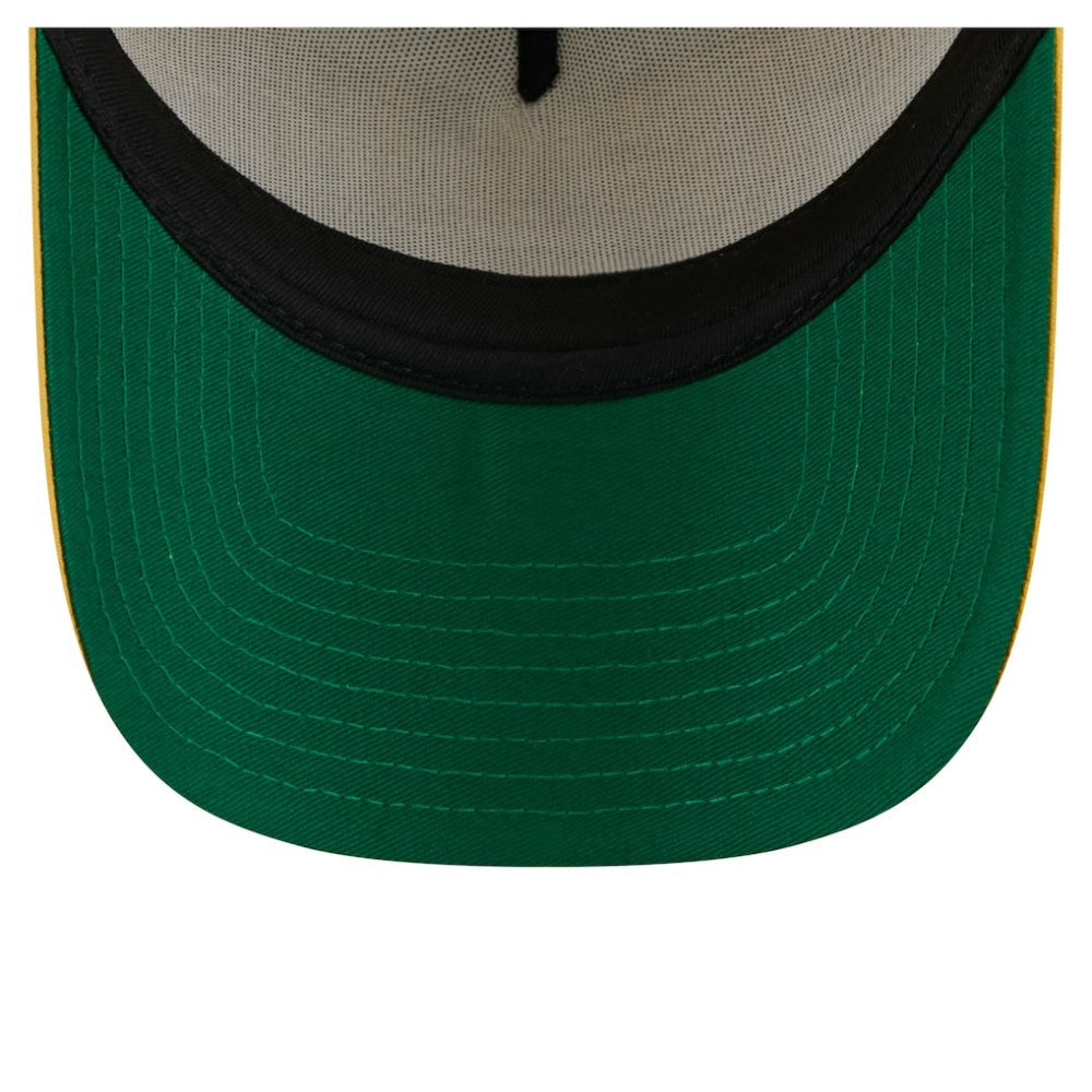 White/Gold Pittsburgh Pirates New Era Distressed 9FORTY A-Frame Adjustable Trucker Hat