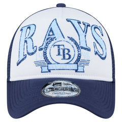 Navy Tampa Bay Rays New Era Distressed 9FORTY A-Frame Adjustable Trucker Hat