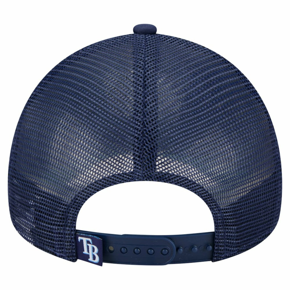 Navy Tampa Bay Rays New Era Distressed 9FORTY A-Frame Adjustable Trucker Hat