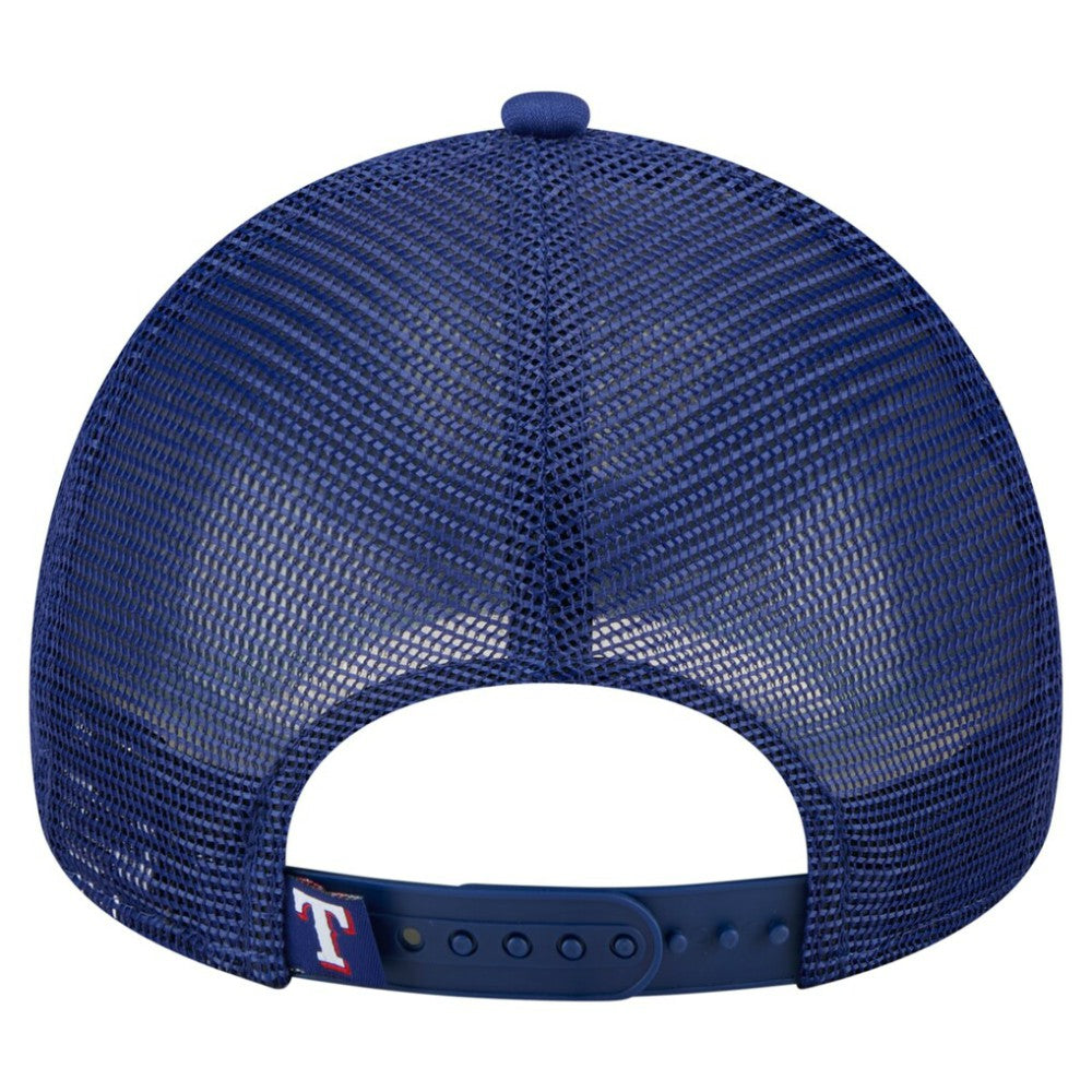 White/Royal Texas Rangers New Era Trucker A-Frame 9FORTY Adjustable Hat