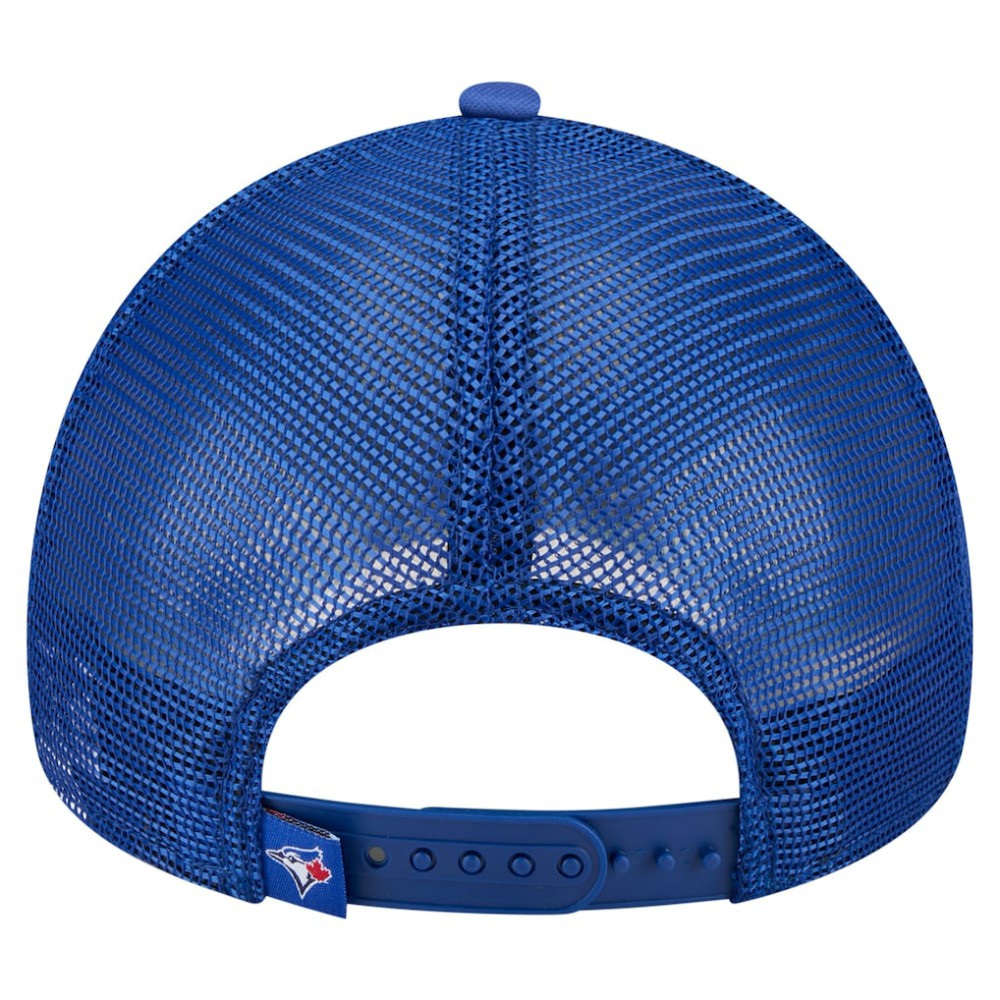 White/Royal Toronto Blue Jays New Era Distressed 9FORTY A-Frame Adjustable Trucker Hat