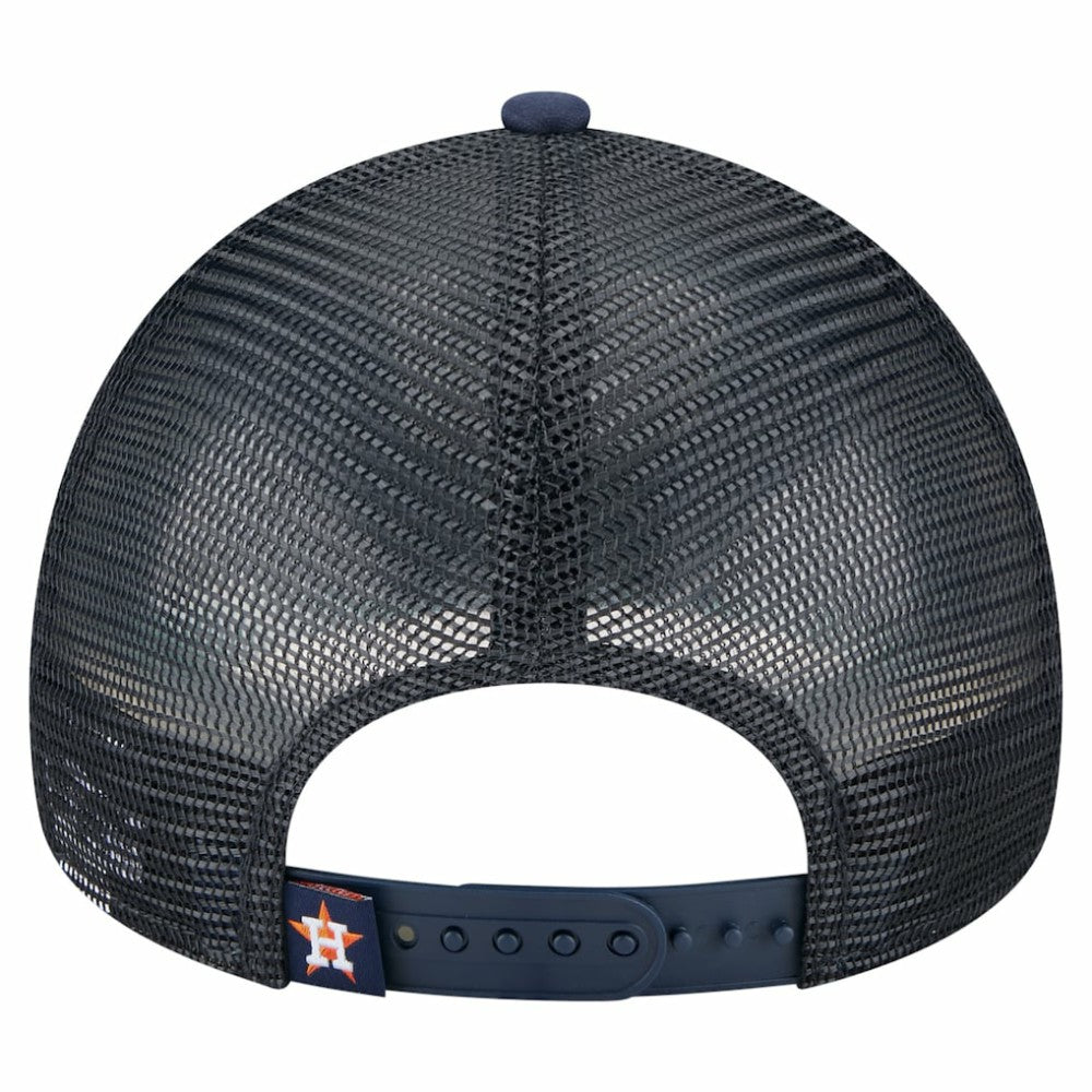 Navy Houston Astros New Era Distressed 9FORTY A-Frame Adjustable Trucker Hat