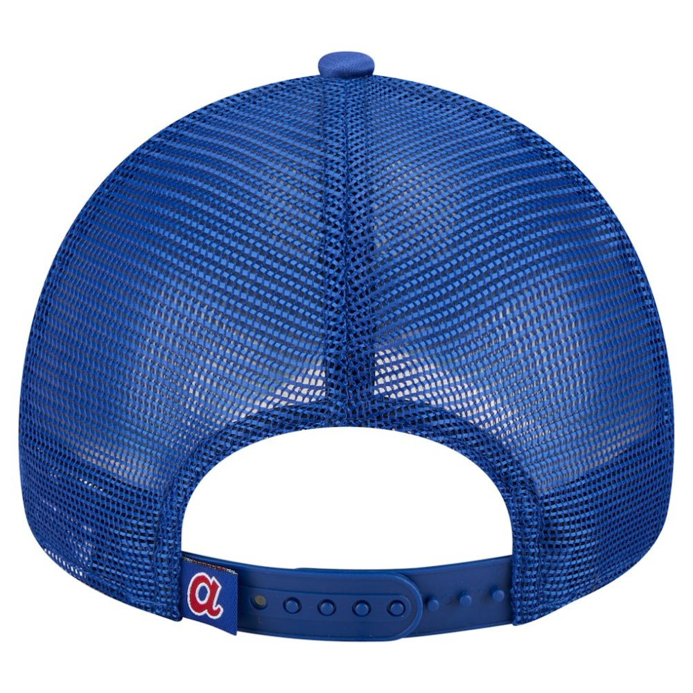 White/Royal Atlanta Braves New Era Trucker A-Frame 9FORTY Adjustable Hat