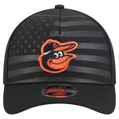 Black Baltimore Orioles New Era American Flag 9FORTY M-Crown A-Frame Adjustable Hat