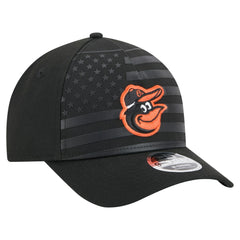 Black Baltimore Orioles New Era American Flag 9FORTY M-Crown A-Frame Adjustable Hat