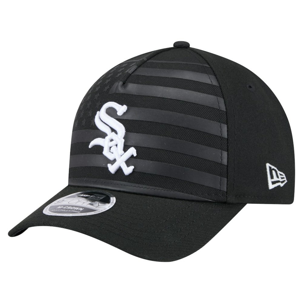 Black Chicago White Sox New Era American Flag 9FORTY M-Crown A-Frame Adjustable Hat