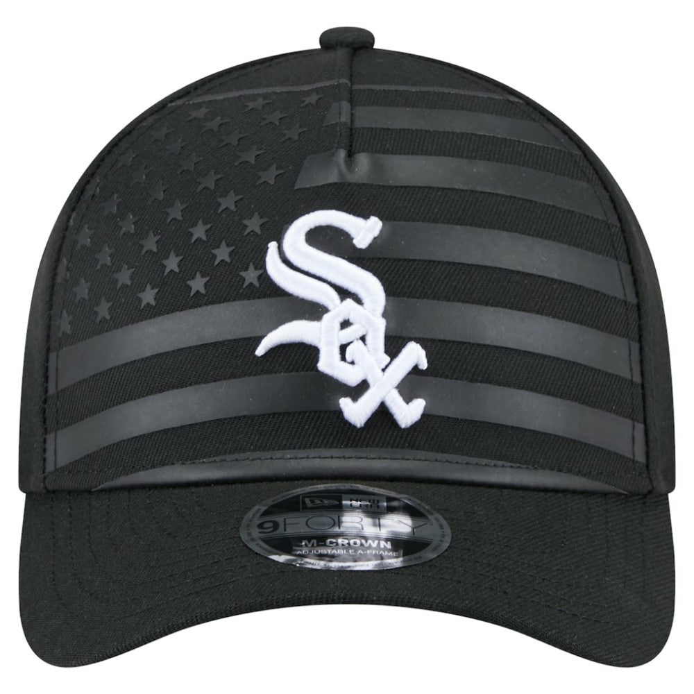 Black Chicago White Sox New Era American Flag 9FORTY M-Crown A-Frame Adjustable Hat