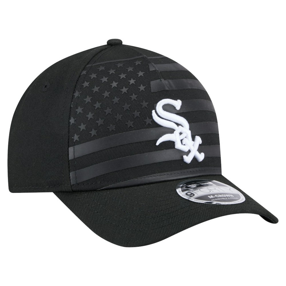 Black Chicago White Sox New Era American Flag 9FORTY M-Crown A-Frame Adjustable Hat