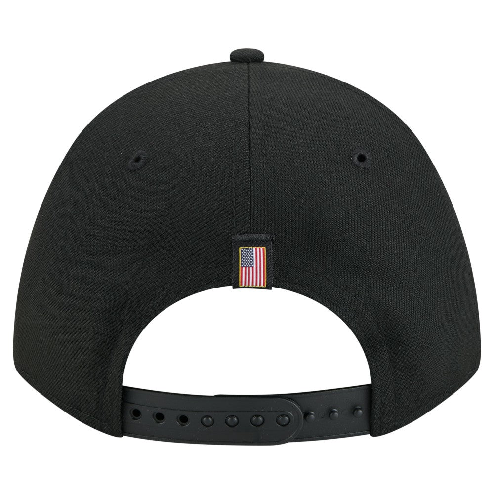 Black Miami Marlins New Era American Flag 9FORTY M-Crown A-Frame Adjustable Hat