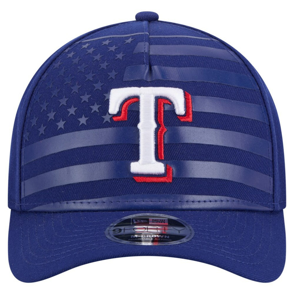 Royal Texas Rangers New Era American Flag 9FORTY M-Crown A-Frame Adjustable Hat