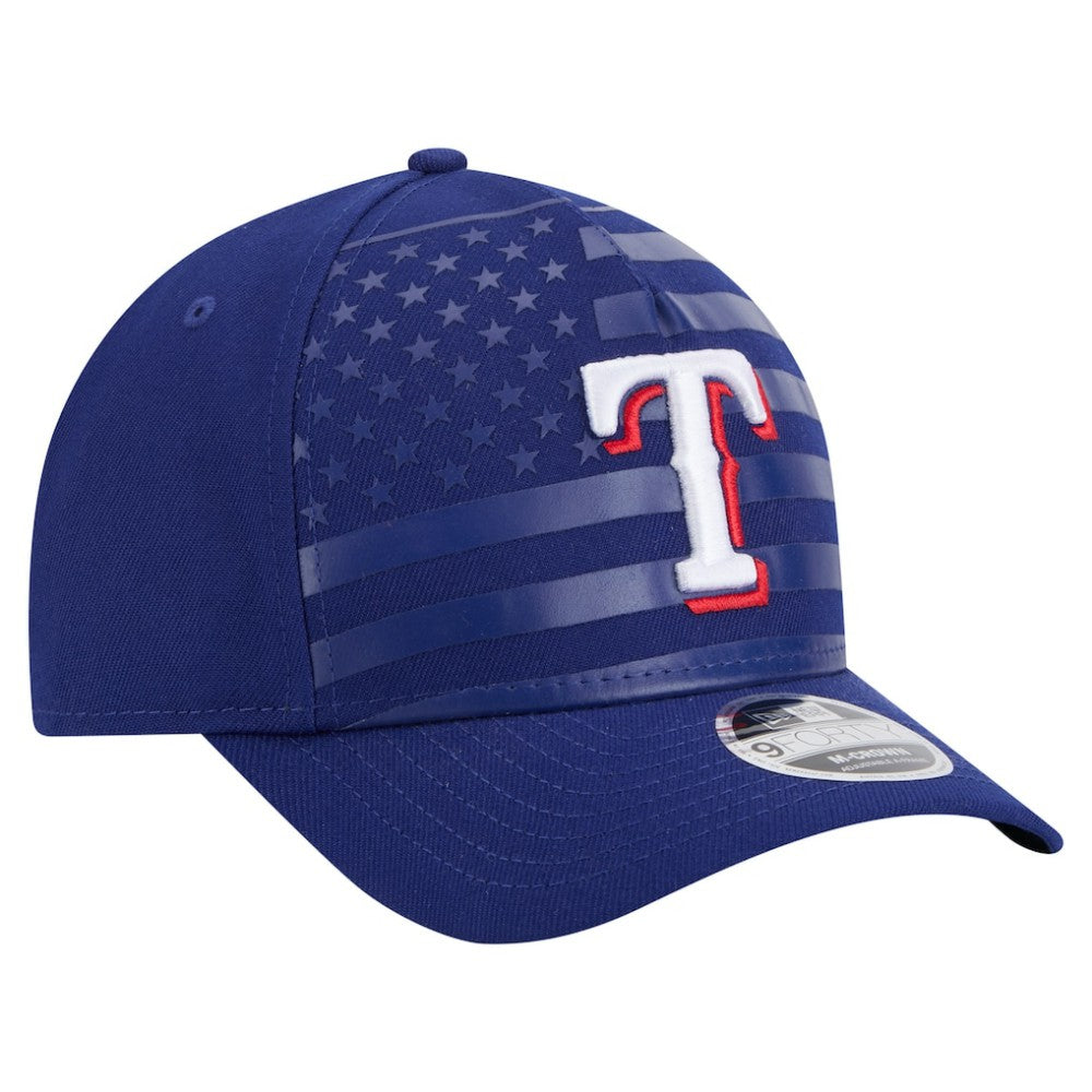 Royal Texas Rangers New Era American Flag 9FORTY M-Crown A-Frame Adjustable Hat