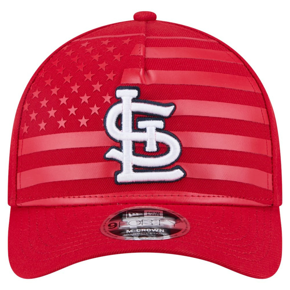 Red St. Louis Cardinals New Era American Flag 9FORTY M-Crown A-Frame Adjustable Hat