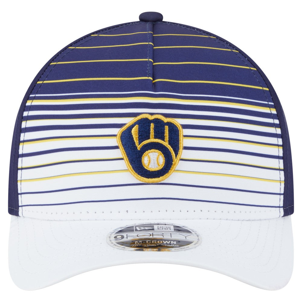 Navy Milwaukee Brewers New Era Gradient 9FORTY M-Crown Adjustable Hat