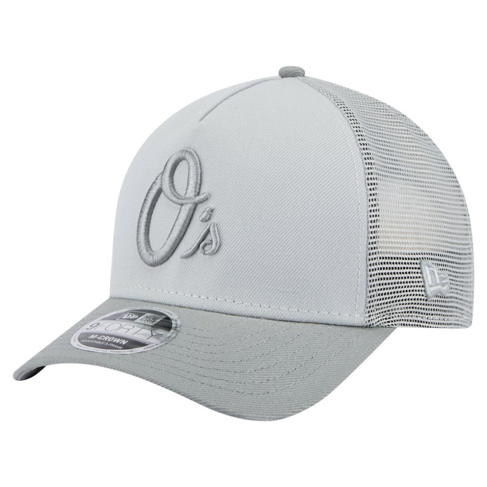 Gray Baltimore Orioles New Era Color Pack A-Frame 9FORTY Trucker Adjustable Hat