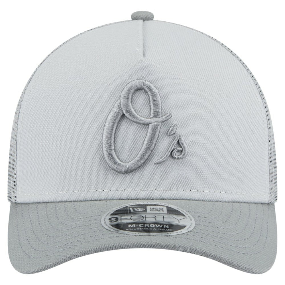 Gray Baltimore Orioles New Era Color Pack A-Frame 9FORTY Trucker Adjustable Hat