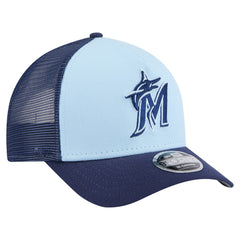 Light Blue/Navy Miami Marlins New Era 2-Tone Color Pack 9FORTY M-Crown A-Frame Adjustable Hat