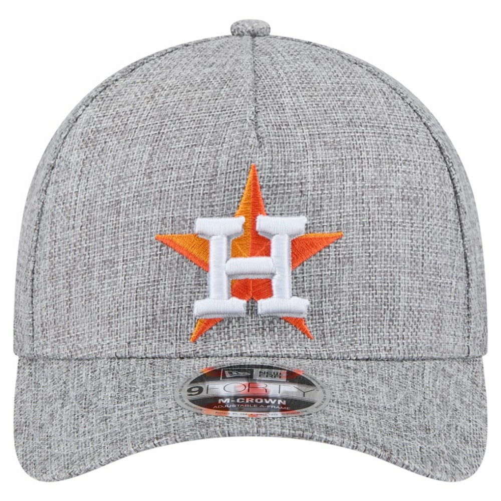 Gray Houston Astros New Era Cotton Weave M-Crown A-Frame 9FORTY Adjustable Hat