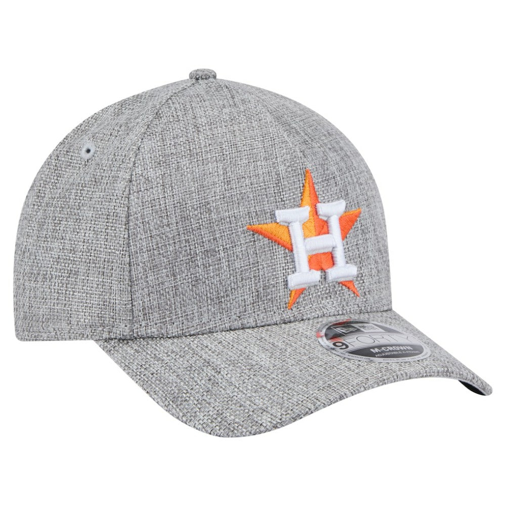 Gray Houston Astros New Era Cotton Weave M-Crown A-Frame 9FORTY Adjustable Hat
