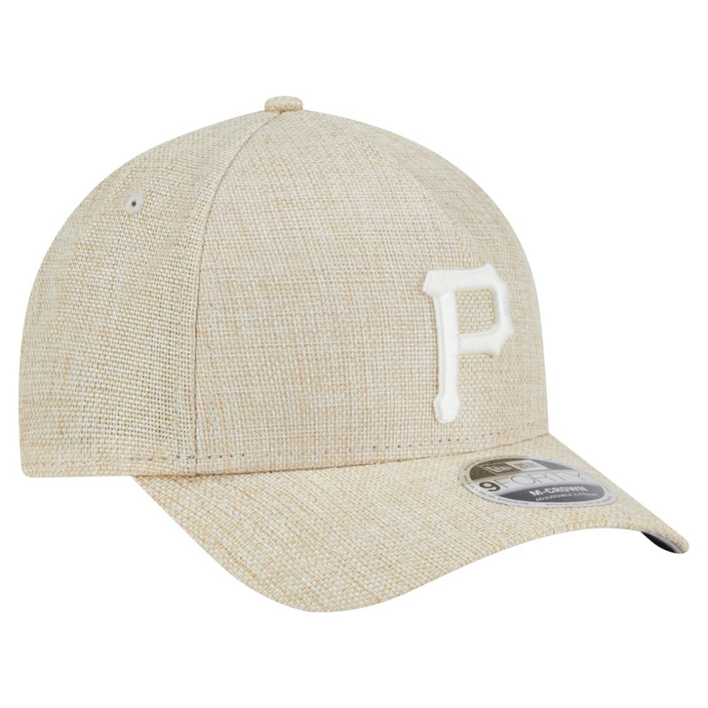 Beige Pittsburgh Pirates New Era Cotton Weave M-Crown A-Frame 9FORTY Adjustable Hat