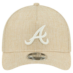 Beige Atlanta Braves New Era Cotton Weave M-Crown A-Frame 9FORTY Adjustable Hat