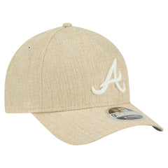 Beige Atlanta Braves New Era Cotton Weave M-Crown A-Frame 9FORTY Adjustable Hat