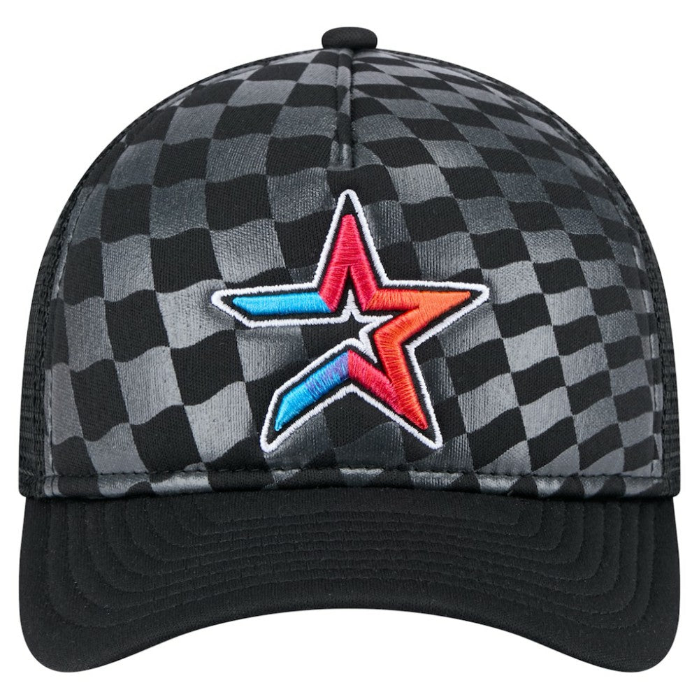 Black Houston Astros New Era Gradient 9FORTY A-Frame M-Crown Trucker Adjustable Hat