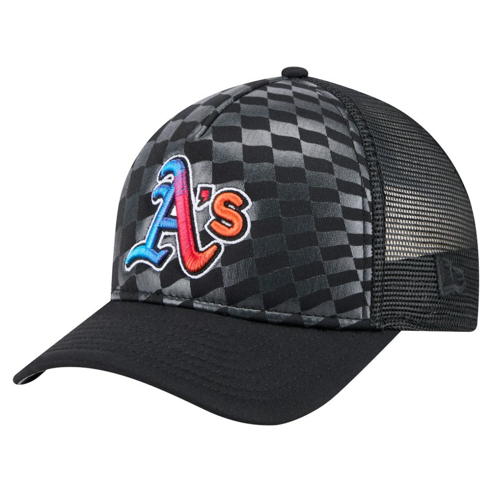 Black Athletics New Era Gradient 9FORTY A-Frame M-Crown Trucker Adjustable Hat