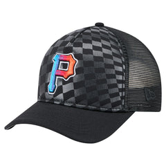 Black Pittsburgh Pirates New Era Gradient 9FORTY A-Frame M-Crown Trucker Adjustable Hat