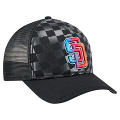 Black San Diego Padres New Era Gradient 9FORTY A-Frame M-Crown Trucker Adjustable Hat