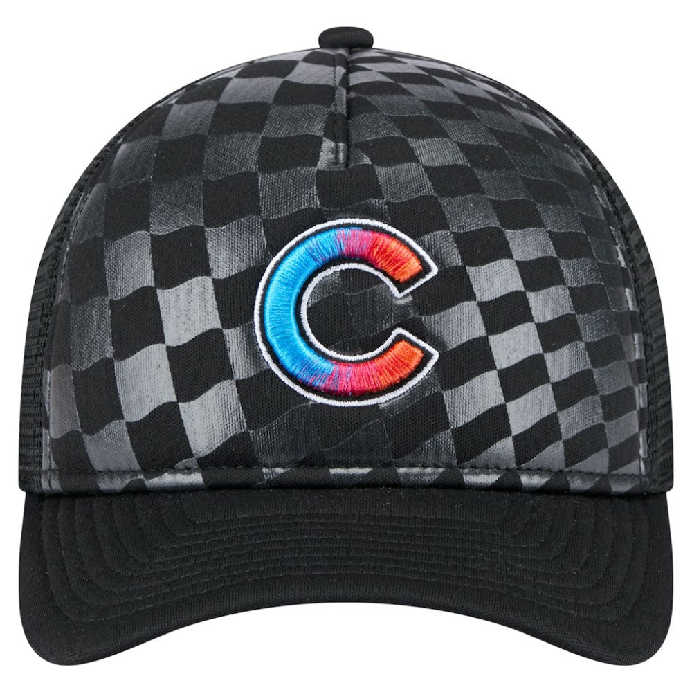 Black Chicago Cubs New Era Gradient 9FORTY A-Frame M-Crown Trucker Adjustable Hat