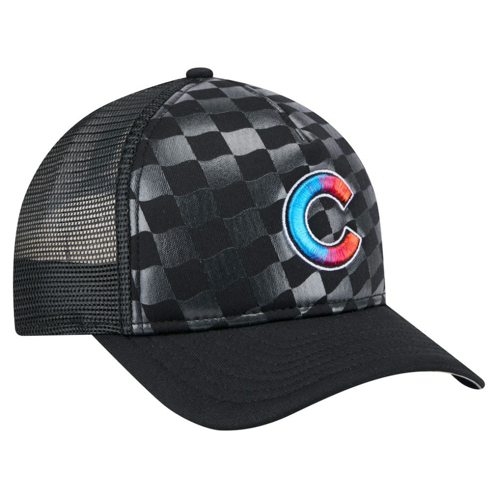 Black Chicago Cubs New Era Gradient 9FORTY A-Frame M-Crown Trucker Adjustable Hat