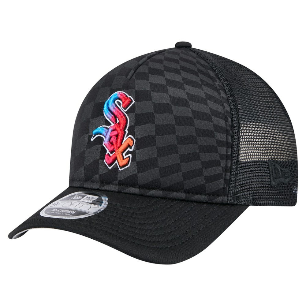 Black Chicago White Sox New Era Gradient 9FORTY A-Frame M-Crown Trucker Adjustable Hat